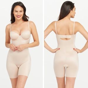 NWT SPANX Suit Your Fancy Strapless Cupped Mid-Thigh Bodysuit XL